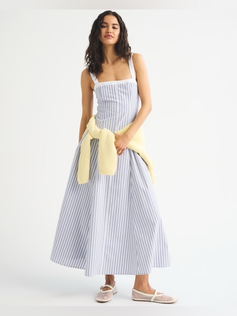 BNWT Abercrombie Ruched Neckline Dipped Waist Midi Dress size XS